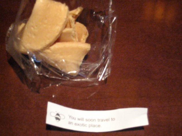 Fortune cookie from the land of the obvious and ironic