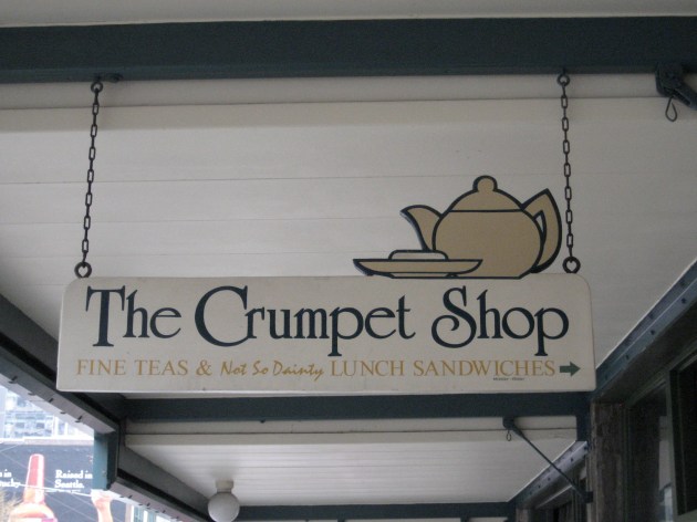 The Crumpet Shop sign