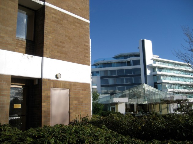 The backside of the building