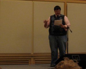 Everett reading at the Roadshow