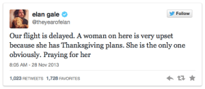 screen capture of Elan Gale tweet